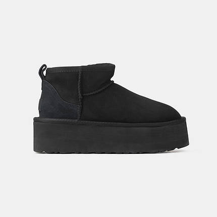Зимові Жіночі Черевики UGG Classic Ultra Mini Platform Black / УГГ Класик Ультра Міні Платформ Чорні, фото 1