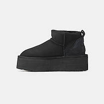 Зимові Жіночі Черевики UGG Classic Ultra Mini Platform Black / УГГ Класик Ультра Міні Платформ Чорні, фото 3