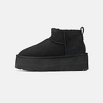 Зимові Жіночі Черевики UGG Classic Ultra Mini Platform Black / УГГ Класик Ультра Міні Платформ Чорні, фото 4