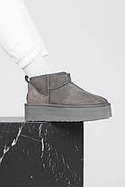 Зимові Жіночі Черевики UGG Classic Ultra Mini Platform Grey / УГГ Класик Ультра Міні Платформ Сірі, фото 3