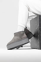Зимові Жіночі Черевики UGG Classic Ultra Mini Platform Grey / УГГ Класик Ультра Міні Платформ Сірі, фото 6