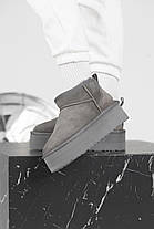 Зимові Жіночі Черевики UGG Classic Ultra Mini Platform Grey / УГГ Класик Ультра Міні Платформ Сірі, фото 5