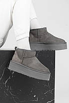 Зимові Жіночі Черевики UGG Classic Ultra Mini Platform Grey / УГГ Класик Ультра Міні Платформ Сірі, фото 4