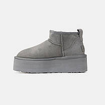 Зимові Жіночі Черевики UGG Classic Ultra Mini Platform Grey / УГГ Класик Ультра Міні Платформ Сірі, фото 3