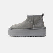 Зимові Жіночі Черевики UGG Classic Ultra Mini Platform Grey / УГГ Класик Ультра Міні Платформ Сірі, фото 4