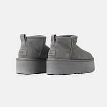 Зимові Жіночі Черевики UGG Classic Ultra Mini Platform Grey / УГГ Класик Ультра Міні Платформ Сірі, фото 6
