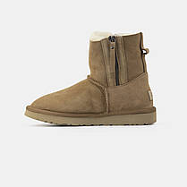 Зимові Жіночі Черевики UGG Mini Double Zip Chestnut Brown / УГГ Міні Дабл Зіп Чеснат Коричневі, фото 4