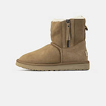 Зимові Жіночі Черевики UGG Mini Double Zip Chestnut Brown / УГГ Міні Дабл Зіп Чеснат Коричневі, фото 3