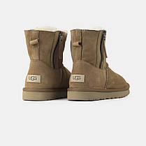 Зимові Жіночі Черевики UGG Mini Double Zip Chestnut Brown / УГГ Міні Дабл Зіп Чеснат Коричневі, фото 6