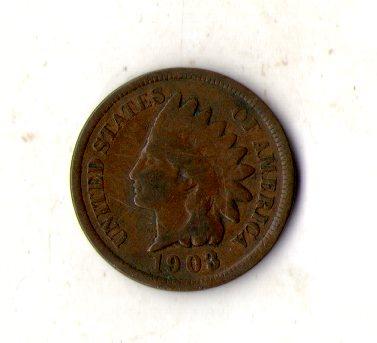 США 1 цент, 1903 рік  Indian Head Cent №2634