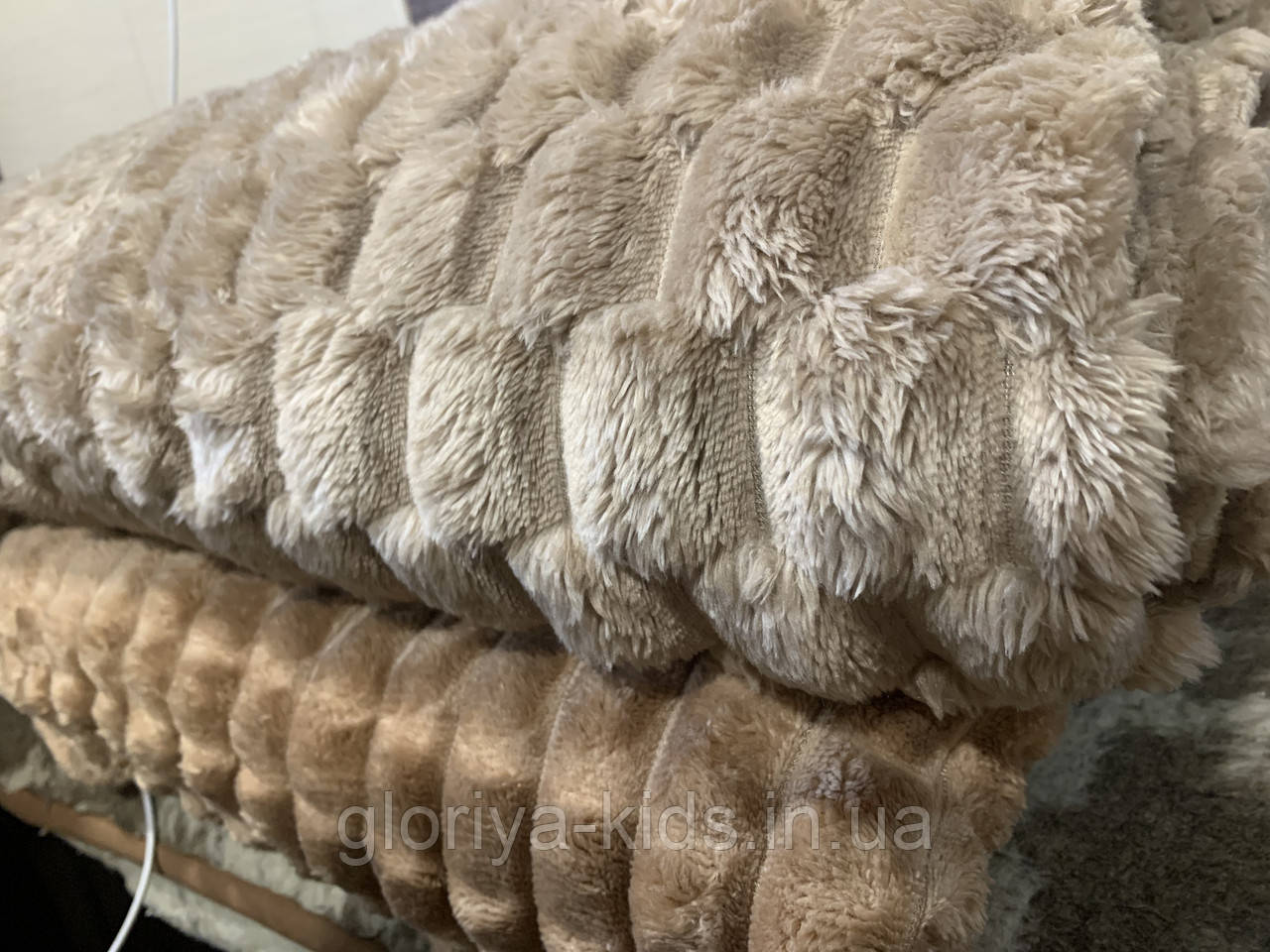 Плед 3D велюровий кава з молоком