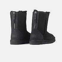 Зимові Жіночі Черевики UGG Classic Short 2 ZIP Black / УГГ Класік Шорт 2 Зіп Чорні, фото 6
