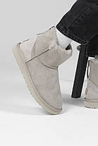 Зимові Жіночі Черевики UGG Classic Mini Zip Light Grey / УГГ Класік Міні Зіп Світло Сірі, фото 4