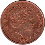 Острів Мен Королева Єлизавета II 2 пенса 2000 рік  №2646, фото 3