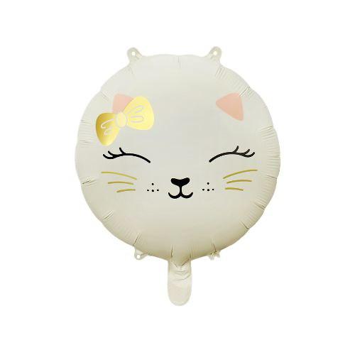 China 18" Круг Кішечка сатин кремова фольгована куля, фото 1