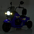 Дитячий електромотоцикл трицикл Harley Davidson HL800 12V (синій колір), фото 7