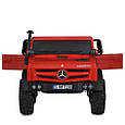 Електромобіль дитячий двомісний Mercedes-Benz Unimog 350W, 36V (червоний колір) з відкидним кузовом, фото 3