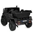 Електромобіль дитячий двомісний Mercedes-Benz Unimog 350W, 36V (чорний колір) з відкидним кузовом, фото 3