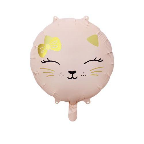 China 18" Круг Кішечка сатин кремова фольгована куля, фото 1