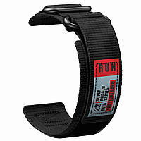 Ремінець тактичний нейлоновий для смарт-годинника завширшки 22 мм Black преміумкласу!