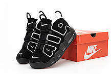 Зимові Кросівки Nike Air More Uptempo Black White / Найк Аїр Мор Аптемпо Чорні з Білим (Хутро), фото 5