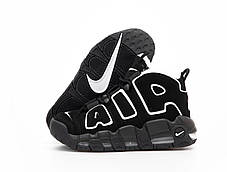 Зимові Кросівки Nike Air More Uptempo Black White / Найк Аїр Мор Аптемпо Чорні з Білим (Хутро), фото 3