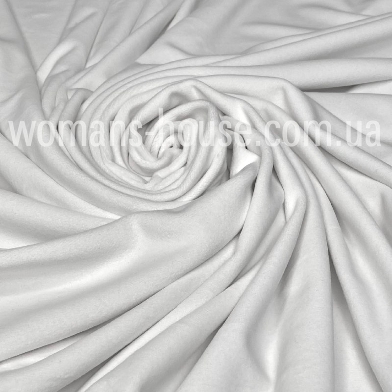 Тканина Плюш велюр стрейч спорт 180 см Білий, фото 1