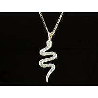 Кулон Змія зі стразами золотиста