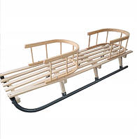 Санки дерев'яні AD323 110 см + спинка + шнурок