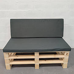 Комплект водовідштовхуючих подушок для палет-дивана eGarden оксфорд сірий 120x60x5/120x40x5