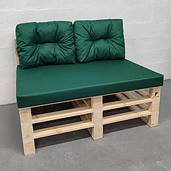 Комплект водовідштовхуючих подушок для палет-дивана eGarden оксфорд темнозелений 120x80x10/60x45x12 (2 шт)