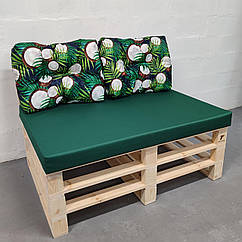 Комплект водовідштовхуючих подушок для палет-дивана eGarden оксфорд темнозелений/Coconut 120x80x10/60x45x12 (2 шт)