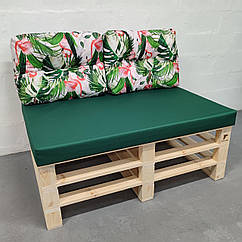 Комплект водовідштовхуючих подушок для палет-дивана eGarden оксфорд темнозелений/Flamingo 120x80x10/60x45x12 (2 шт)