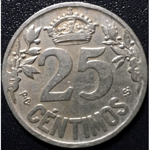 Іспанія Король Альфонс XIII 25 сентимів, 1925 рік №2663, фото 1