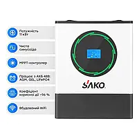 Комплект резервного живлення Sako: гібридний інвертор 11kW SUNPOLO-11K +150A MPPT та 2 акумуляторні батареї 51.2В 5120Втг Li-Wall, фото 3