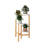 Стелаж для квітів і рослин стійка для горщиків рослин, квітів на 4 полиці колір під дерево, фото 2