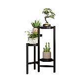 Стелаж з полицями для рослин і горщиків з квітами на 4 яруси колір чорний, фото 2