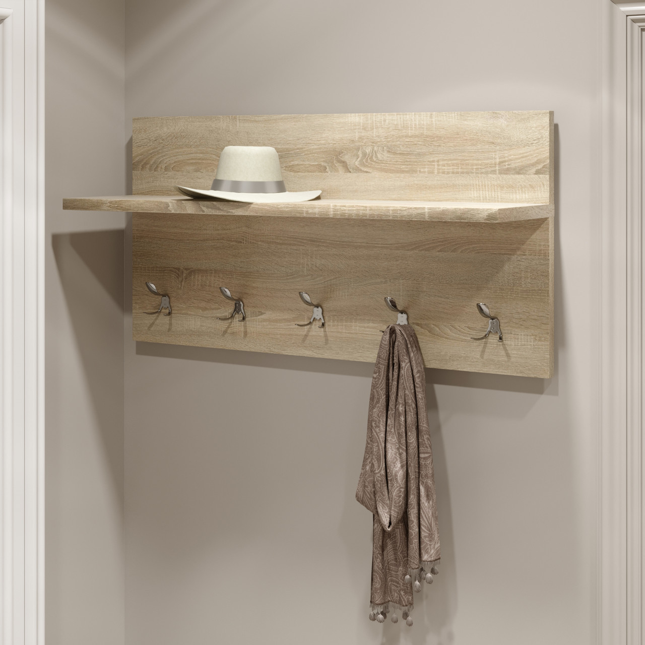 Вішалка на стіну Еверест Соната-800 80х40 см Дуб сонома (DTM-2122), фото 1