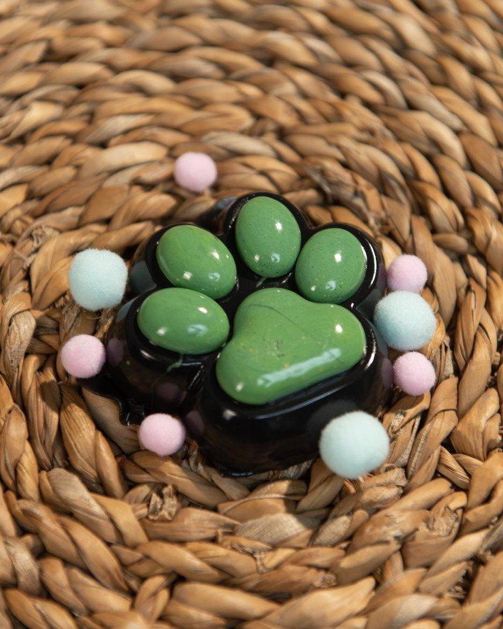 Іграшка антистрес котяча лапка сквіш лапа котика тягучка таба лапки black/green ВТ7709