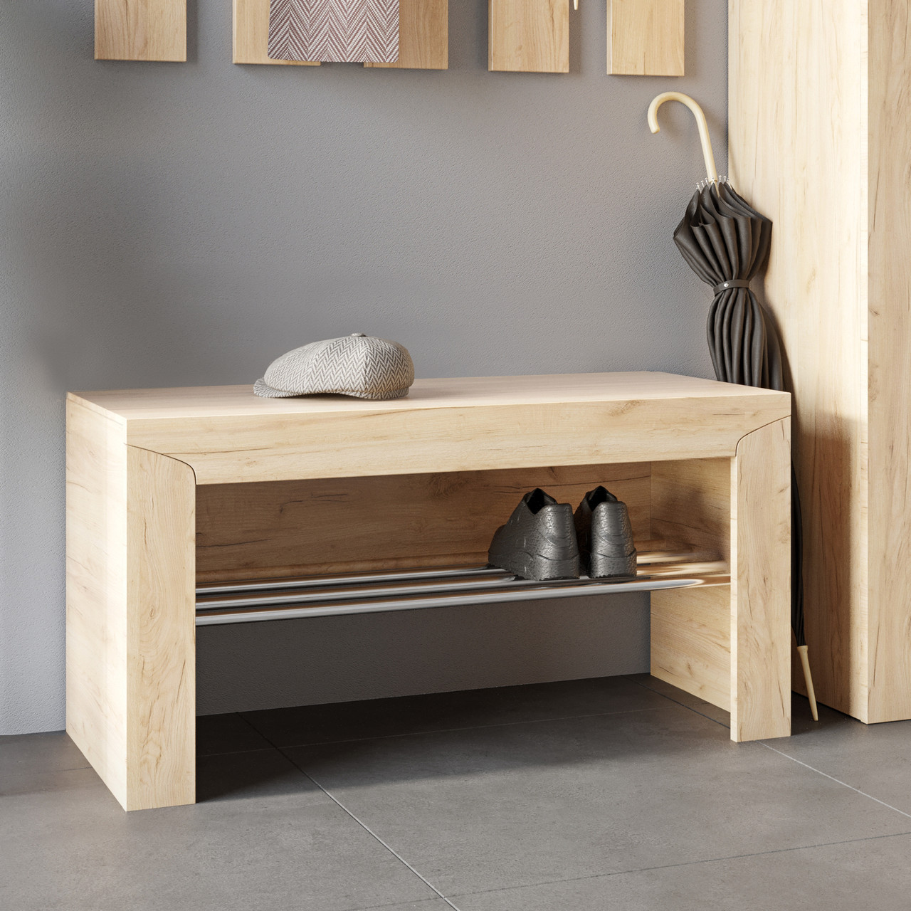 Тумба для взуття Еверест Ліберті 90х38х46 дуб крафт золотий (DTM-2204), фото 1