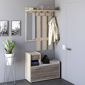 Передпокій Еверест Тандем з вішалкою та тумбою (ліва) для взуття сонома + трюфель (DTM-2200)