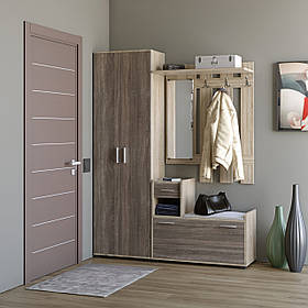 Передпокій Еверест Тандем з розпашною шафою ШП-1 та тумбою (ліва) сонома + трюфель (DTM-2497)