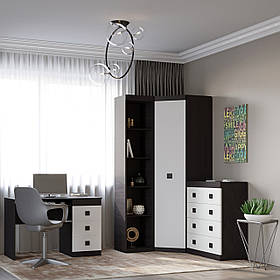 Дитяча стінка Еверест Соната Комплект 5 (модульна - 4 елементи) венге темний + білий (DTM-2586)