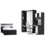 Спальня Дитяча Еверест Соната Комплект 11 (модульна - 6 елементів) венге темний + білий (DTM-2595), фото 2