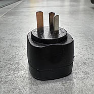 Перехідник-адаптер з китайської розетки на євро із заземленням (СN to EU) для Ecoflow i Jackery, колір чорний, фото 3
