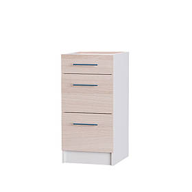 Кухонний модуль на 3 ящики Еверест Еко 400 ясень шимо світлий/білий (без стільниці) 40х46х82 см (DTM-2784)