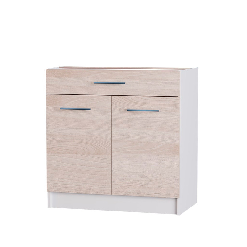 Кухонний модуль нижній з шухлядою Еверест Еко 800 ясень шимо світлий/білий (без стільниці) 80х46х82 см (DTM-2841), фото 1