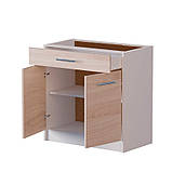 Кухонний модуль нижній з шухлядою Еверест Еко 800 ясень шимо світлий/білий (без стільниці) 80х46х82 см (DTM-2841), фото 2