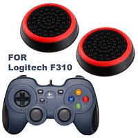 Силіконові накладки для геймпада Logitech F310 чорні з червноною окантовкою 2 шт.