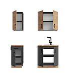 Кухня модульна Еверест Оптіма набір №1 Дуб крафт золотий+Антрацит 1,8 м (DTM-5690), фото 3